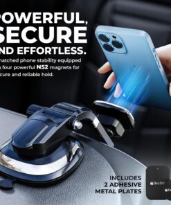 Bestrix Phone Holder for Car, Magnetic Car Phone Mount | Dashboard Car Phone Holder Compatible with iPhone 14,13,12,11Pro,Xr,XS MAX,8,8Plus,7,7Plus,Galaxy S22 21 20 Note S8 S9 S10 & All Smartphone Black 38 71SHgx0lf6L