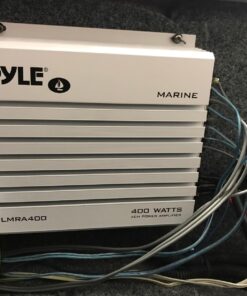 Pyle Hydra Marine Amplifier - Upgraded Elite Series 400 Watt 4 Channel Audio Amplifier - Waterproof, Dual MOSFET Power Supply, GAIN Level Controls, RCA Stereo Input & LED Indicator (PLMRA400) 43 71SHtn2RvRL