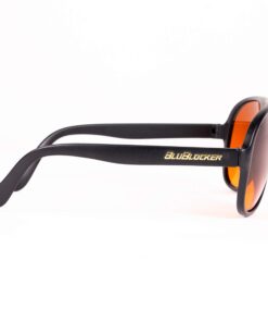 BluBlocker, Black Original Aviator Sunglasses with Scratch Resistant Lens | Blocks 100% of Blue Light and UVA & UVB Rays | Retro | Gender Neutral - for Men, Women & Everyone | 2701K | 16 71SICQcinqL