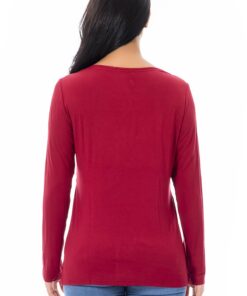 Smallshow Women's Maternity Nursing Tops Comfy Long Sleeve Breastfeeding T-Shirt Medium Wine/Green/Black (Cotton) 12 71SIUAgInvL