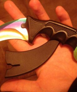 F-FORCE Stainless Steel Tactical Karambit Hawkbill Knife with Sheath and Cord (Colorful) 21 71SIqJhFltL