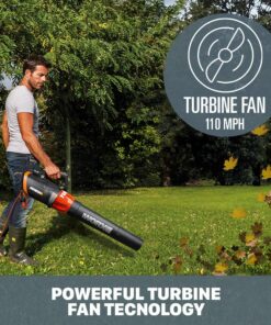 WORX WG520 12 Amp TURBINE 600 Electric Leaf Blower Corded Turbine Blower 22 71SJOvZmyaL