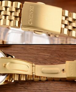 DREAMING Q&P Fq-043 Classic Golden Stainless Steel Male Female Crystals Quartz Wrist Watches for Man Woman Gold 19 71SJa HH3iL 1