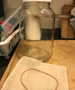 Cornucopia 1 Gallon Glass Kombucha Jar w/Cotton Cloth Cover & Plastic Lid for Storage after Brewing 20 71SKJxbd5L