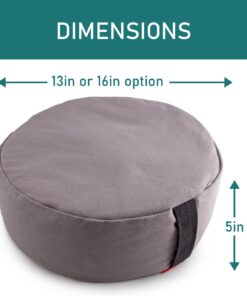 Alternative view of Yoga Meditation Buckwheat Bolster Pillow Cushion Tree Black 16" x 16"