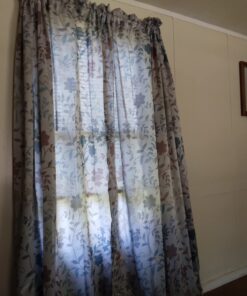 Sun Zero Kara Floral Print Energy Efficient Rod Pocket Single Curtain Panel, 54" x 84", Stone 54" x 84" 40 71SMuvjSteL