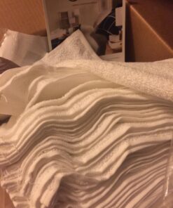 Amazon Basics Fast Drying Bath Towel, Extra Absorbent, Terry Cotton Washcloth, 12 x 12 Inch, White - Pack of 60 33 71SNKT5GcPL