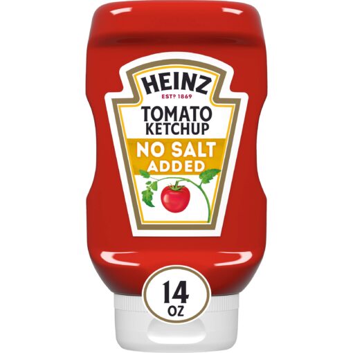 Heinz Tomato Ketchup with No Salt Added, 14 Ounce (Pack of 6) 14 Ounce (Pack of 6)