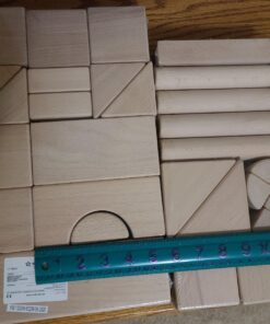 KidKraft 60-Piece Wooden Cutout Shapes Block Building Architectural Set - Natural 41 71SO 99lLfL