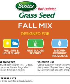 Scotts Turf Builder Grass Seed Fall Overseeding Mix, Thickens & Strengthen to Help Prevent Future Weeds, 15 lbs. 15 lb. 30 71SPXTedmjL