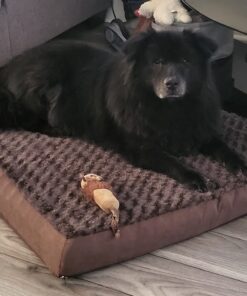 Furhaven Orthopedic Dog Bed for Large Dogs w/ Removable Washable Cover, For Dogs Up to 95 lbs - Ultra Plush Faux Fur & Suede Mattress - Chocolate, Jumbo/XL Ultra Plush Curly Faux Fur (Chocolate) 40.0"L x 32.0"W x 4.0"Th Orthopedic Foam 43 71SQkcGJxnL 1