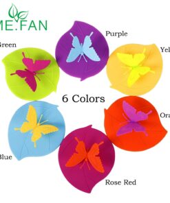 Silicone Cup Lids - Creative Butterfly Mug Cover From ME.FAN - Anti-dust Airtight Seal Silicone Drink Cup Lids - Hot Cup Lids 6 Set In Bright Colors 6 Set-Butterfly 31 71SQmcnXoEL