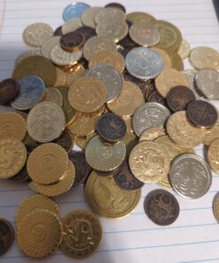 The Dragon's Hoard: 60 Real Metal Fantasy Coins with Leather Pouch | Board Game Accessory for Tabletop RPG Role-Play Strategy Games | Bronze, Silver, and Gold Colored Coins 37 71SRpkc7FL