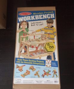 Melissa & Doug Solid Wood Project Workbench Play Building Set - STEAM Toy, Wooden Kids Work Bench, Toy Tool Bench 44 71SS795icvL