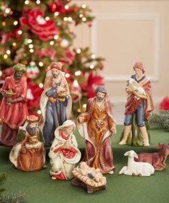 Kurt Adler 9-Inch Porcelain Nativity Figure Tablepiece Set of 9 13 71SSWyjizLL
