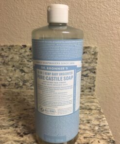 Dr. Bronner's - Pure-Castile Liquid Soap (Baby Unscented, 32 ounce) - Made with Organic Oils, 18-in-1 Uses: Face, Hair, Laundry and Dishes, For Sensitive Skin & Babies, No Added Fragrance, Vegan 32 Fl Oz (Pack of 1) 40 71SSoqzQCvL 1