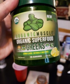 Organic Muscle Super Reds Powder - Organic Greens and Reds Superfood Powder with Organic Acai Berry, Pomegranate & Cranberry for Natural Energy & Metabolism Boost - Vegan & Non-GMO, 30 Servings Acai Berry Reds 30 Servings (Pack of 1) 45 71STezldikL