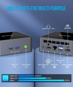 GMKtec Mini PC Windows 11 Pro Intel Core i7-11390H (Turbo 5.0 GHz) 1TB SSD 16GB DDR4, Desktop Mini Computers WiFi 6, USB3.2, BT 5.2, DP, HDMI, RJ45 2.5G Intel i7-11390H 16GB+1T 25 71SUukJdXCL
