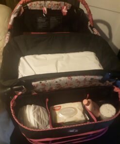 Disney Baby Sweet Wonder Playard, Foldable Baby Playpen: With Newborn Bassinet, Toy Arch, and Carry Bag, Mesh ,Minnie Garden Delight Garden Delight Minnie 33 71SWZrIRLyL