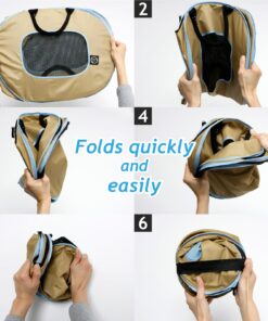 Necoichi Portable Stress Free Cage Carrier and Litter Box, Indoor & Outdoor, Travel (Beige, Carrier) Beige 27 71SWyMkjSXL 1