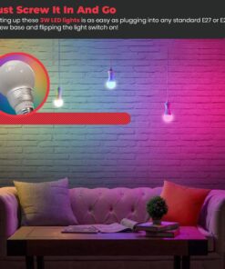 Kobra LED Color Changing Light Bulb with Remote Control (4-Pack) - 16 Different Color Choices Smooth, Fade, Flash or Strobe Mode - Smart Remote Lightbulb - RGB & Multi Colored 4 Count (Pack of 1) 15 71SXLzY75WL