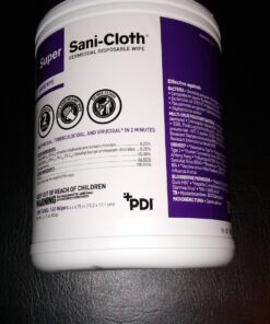 Super Sani-Cloth Germicidal Disposable Wipe - Fast 2-Minute Contact Time, Great for High-Touch Surfaces and Devices - Large Canister, 6 in. x 6.75 in. 160 Count (Pack of 1) 45 71SXhmax7IL