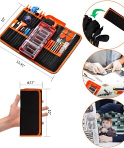 GANGZHIBAO 90pcs Electronics Repair Tool Kit Professional, Precision Screwdriver Set Magnetic for Fix Open Pry Cell Phone, Apple iPhone, Computer, PC, Laptop, Tablet, iPad, Mac book with Portable Bag 28 71SYYUDBvCL