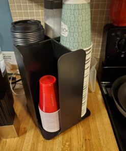 Mind Reader Lid Carousel, Countertop Org Coffee Bar, Beverage Cup Holder, Plastic, 7.75 x 12 x 7.75, Black 33 71Sa1M14w3L 1