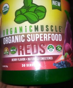 Organic Muscle Super Reds Powder - Organic Greens and Reds Superfood Powder with Organic Acai Berry, Pomegranate & Cranberry for Natural Energy & Metabolism Boost - Vegan & Non-GMO, 30 Servings Acai Berry Reds 30 Servings (Pack of 1) 32 71SaJbZttyL