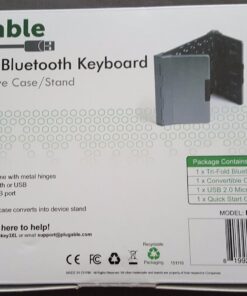 Plugable Foldable Bluetooth Keyboard Compatible with iPad, iPhones, Android, and Windows, Full-Size Multi-Device Keyboard, Wireless and Portable with Included Stand for iPad/iPhone (11.5 inches) 59 71Sb8DGBN4L