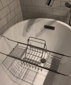 iPEGTOP Stainless Steel Bathtub Caddy Tray - Over Bath Tub Racks Shower Organizer with Extending Sides, Removable Wine Glass Book Holder 38 71Sb9AKLE1L