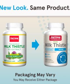 Jarrow Formulas Milk Thistle 150 mg With 30:1 Standardized Silymarin Extract, Dietary Supplement for Liver Function Support, 200 Veggie Capsules, 66-200 Day Supply 200 Servings (Pack of 1) 33 71SbJQUVueL