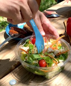 Tapirus Spork to Go V8 Set - 8 Colorful Durable and BPA Free Sporks - Spoon, Fork and Knife Combo Utensils Flatware Mess Kit for Camping and Outdoor Activities - with Bottle Opener and Carrying Case 18 71SbWvFPalL