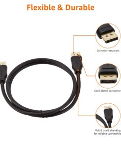 Amazon Basics DisplayPort to DisplayPort 1.2 Cable with 4K@60Hz, 2K@165Hz, 2K@144Hz Video Resolution - 3 Feet, for Personal Computer 1-Pack 13 71Sc8rPIJWL