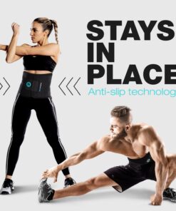 ActiveGear Waist Trimmer Belt Slim Body Sweat Wrap for Stomach and Back Lumbar Support Blue Large 20 71ScAFvubhL