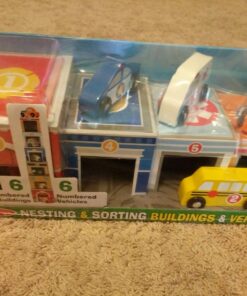 Melissa & Doug Nesting and Sorting Blocks - 6 Buildings, 6 Wooden Vehicles - Numbers Learning, Car Garage, Sorting And Stacking Toys For Toddlers Ages 2+ Set 41 71ScTMaVhbL 1