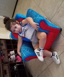 Delta Children Figural Upholstered Chair, Marvel Spider-Man (Blue, Red) 40 71Scb4NOHrL