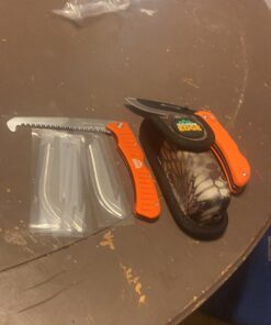 OUTDOOR EDGE RazorPro Double Blade Folding Hunting Knife & Filp N' Zip Bone Saw - Hunting Knife Features a Gutting Blade & Replaceable RazorSafe Skinning Blade. Includes Camo Nylon Sheath 14 71SdXM6UVL