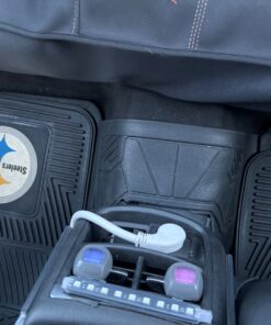 FANMATS 8752 Pittsburgh Steelers 2-Piece Heavy Duty Vinyl Car Mat Set, Front Row Floor Mats, All Weather Protection, Universal Fit, Deep Resevoir Design 19 71SeLkaoYSL