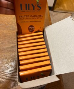LILY'S Salted Caramel Milk Chocolate Style No Added Sugar, Sweets Bars, 2.8 oz (12 Count, 12 Boxes) 26 71Sf6 fovpL