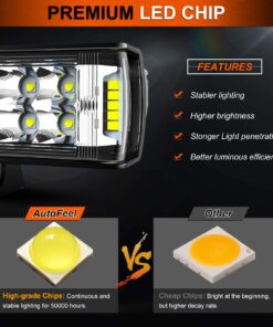 AUTOFEEL Led Light Bar-7 inch Led Pods Light with 5500LM 6500K White Lighting, 2Pcs 60W Flood Spot Fog Beam Combo for Off Road Driving/Night Driving, Compatible with Truck ATV Boat SUV Motorbike 38 71SgUB2jERL