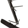 Ultimate Support AX-48 Pro Plus Two-tier Portable Column Keyboard Stand (Black), Boom Attachment, Ulti-Boom Pro-TB, and Tote Black