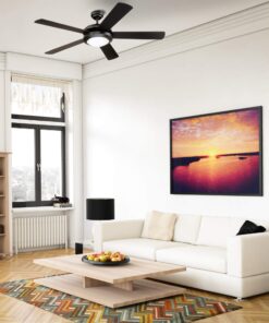 Westinghouse Lighting 7224200 Comet Indoor Ceiling Fan with Light, Matte Black Indoor Only LED 28 71ShFR9ql9L