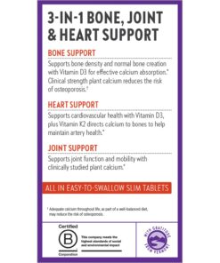 New Chapter Calcium Supplement - Bone Strength Organic Red Marine Algae Calcium - with Vitamin D3+K2 + Magnesium, 70+ Trace Minerals for Bone Health, Gluten Free, Easy to Swallow - 180 Slim Tablets 180 Count (Pack of 1) 22 71ShkJ3 FIL