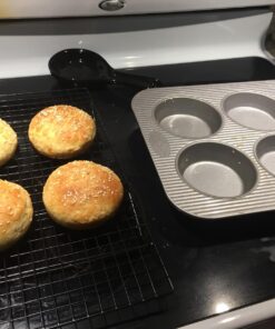 USA Pan Mini Round Cake and Cinnamon Roll Pan, 6 Well, Nonstick & Quick Release Coating, Made in the USA from Aluminized Steel, 15-3/4 by 11 Mini Cake & Cinnamon Roll Pan 51 71SiL2eykzL 1