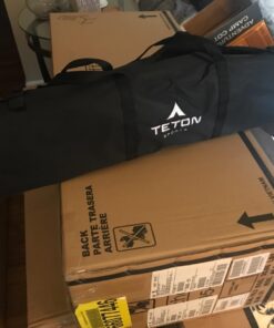 TETON Sports Camping Cot with Patented Pivot Arm - Folding Camping Cot for Car & Tent Camping - Durable Canvas Sleeping Cot - Portable Camping Accessory Adventurer Camp Cot | 75.5" x 25" 49 71Sjllxd2ZL