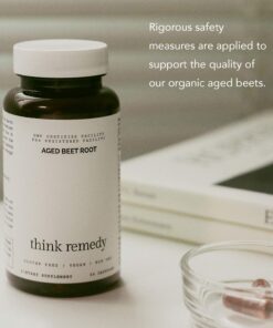 Think Remedy Aged Beet Root Capsules - Beet Pills for Stamina - Organic Beet Root Powder - Nitric Oxide Supplement - Nitrate No Sugar - 30 Capsules - Beet Root Supplement 25 71SkJ PG9mL