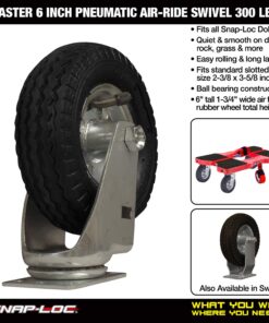 Caster 6 Inch Air-Ride Swivel 300 Pound Pneumatic Rubber, Standard Plate 1-3/4"x2-7/8" 6 71SkT0JjUTL