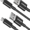 Anker iPhone Charger Cable, (2-Pack) 6ft Lightning Cable, Premium Nylon USB-A to Lightning Cable, MFi Certified iPhone Charger Cable for iPhone SE/Xs/XS Max/XR/X/8 Plus/7/6 Plus, iPad, and More. Black 2