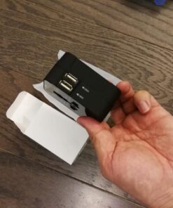 Travel Adapter, JOOMFEEN Worldwide All in One Universal Power Wall Charger AC Power Plug Adapter with Dual USB Charging Ports for USA EU UK AUS Cell Phone Laptop (Black) Black 75 71SnPBTcOEL